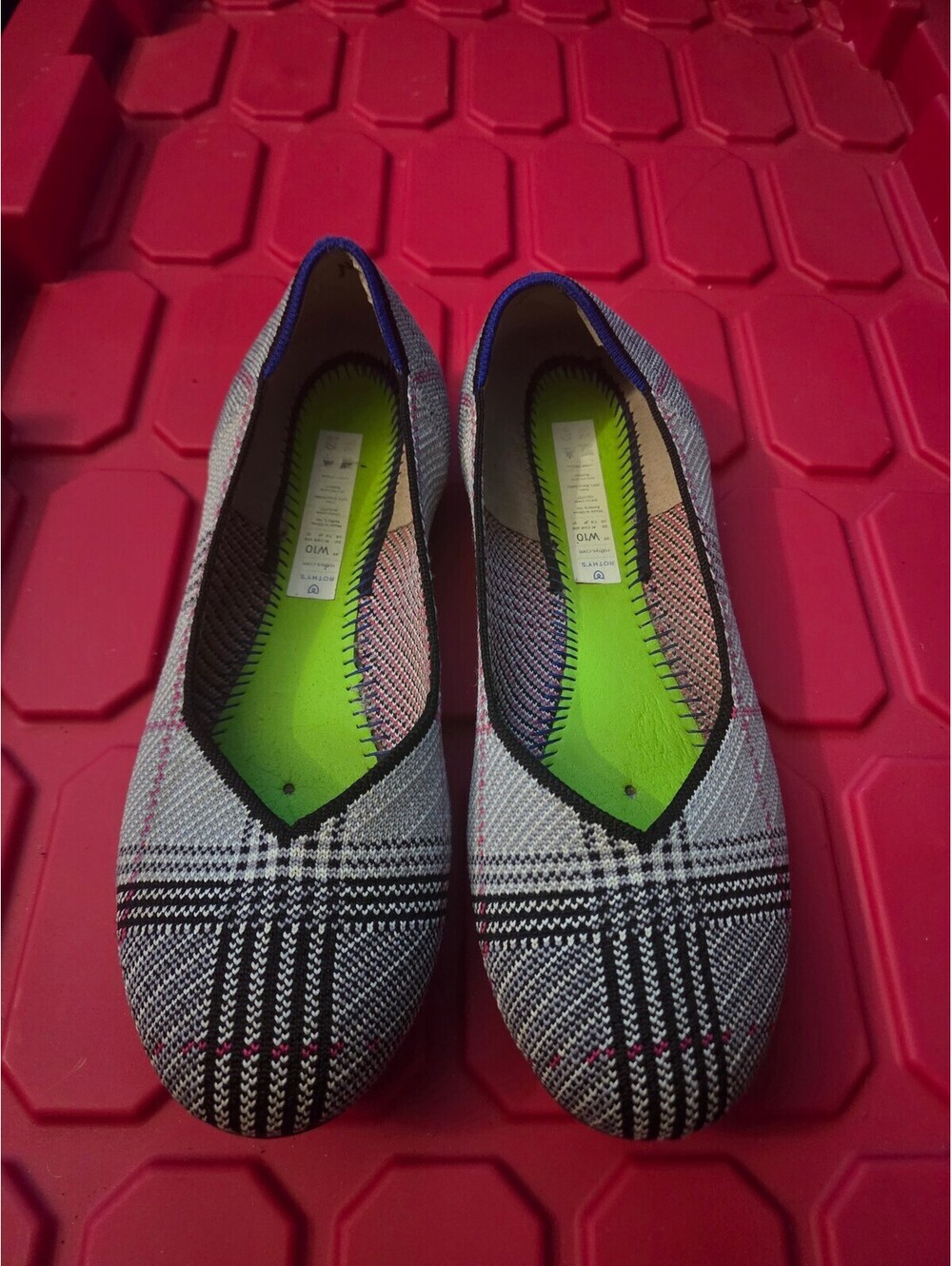 Rothys plaid 'the flat flats' womens size w10